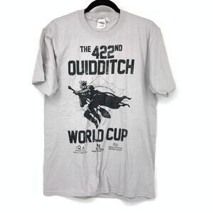 Unbranded 422nd Quidditch Cup Graphic T-Shirt Sz M Mens Gray Black Crew Neck